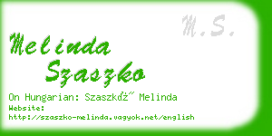 melinda szaszko business card